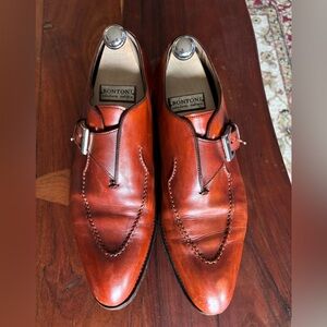 Bontoni Men's Brown Leather monk straps shoes